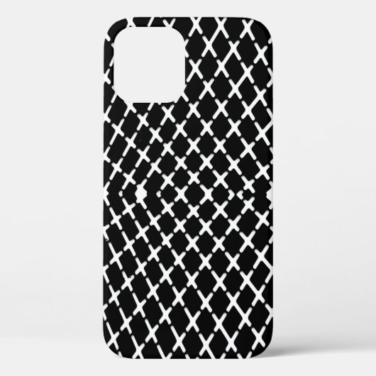 白黒市松模様にイラストレーション Case-Mate iPhoneケース (裏面)