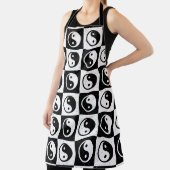 白黒市松模様にイン – ヤンゼンブロックプリント エプロン (インサイチュ)