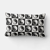 白黒市松模様にイン – ヤンゼンブロックプリント ランバークッション (裏面)