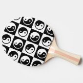 白黒市松模様にイン – ヤンゼンブロックプリント 卓球ラケット (横)