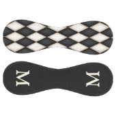 白黒市松模様にカスタムモノグラムの ソフトボール (パネル)