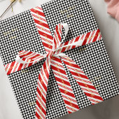 白黒市松模様にカスタム金ゴールドフェイク文字 ラッピングペーパー