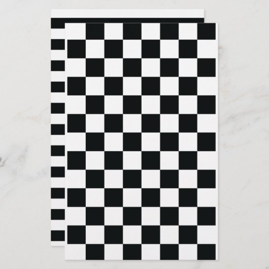 白黒市松模様にストライプ紙シート (正面/裏面)