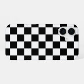 白黒市松模様にチェッカーボード iPhone 16ケース (裏面横)