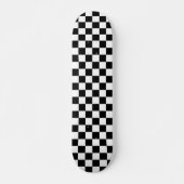 白黒市松模様にチェックパターン スケートボード (正面)