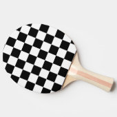 白黒市松模様にチェックパターン 卓球ラケット (横)