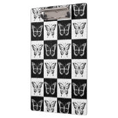 白黒市松模様にバタフライデザイン クリップボード (左)