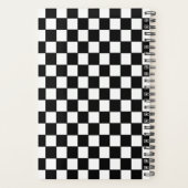 白黒市松模様にパタパーソナライズされたーン名 プランナー手帳 (裏面)