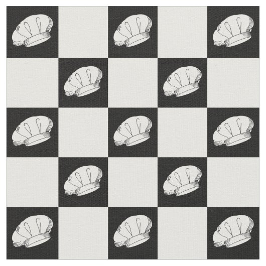 白黒市松模様にパターンシェフユニフォーム ファブリック (クローズアップ)