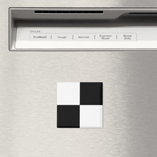 白黒市松模様にパターンシンプルスクエア マグネット (インサイチュ (食洗機))