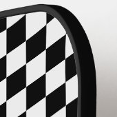 白黒市松模様にパターンピックボールパドル ピックルボールラケット (左詳細)