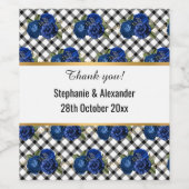 白黒市松模様にパターンフローラカスタム ワインラベル (シングルラベル)