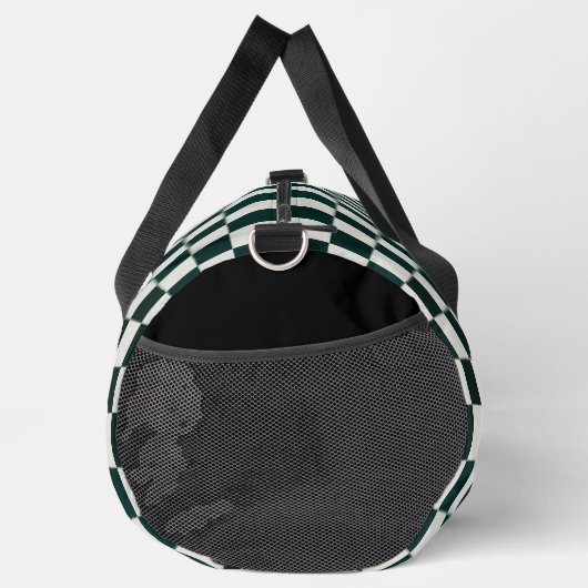 白黒市松模様にパーソナライズされたダフバッグ ダッフルバッグ (右)