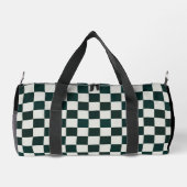 白黒市松模様にパーソナライズされたダフバッグ ダッフルバッグ (裏面)