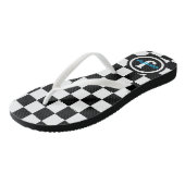 白黒市松模様にパーソナライズされた ビーチサンダル (アングル)