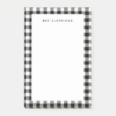 白黒市松模様にパーソナライズされた ポストイット (正面)