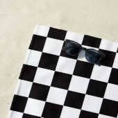 白黒市松模様にビーチタオル ビーチタオル (インサイチュ)