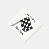 白黒市松模様にフラグパーティー名 スタンダードカクテルナプキン (角)