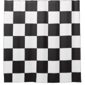 白黒市松模様にモダン型 シャワーカーテン (正面)