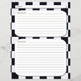 白黒市松模様にレシピ チラシ