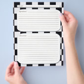 白黒市松模様にレシピ チラシ (手)