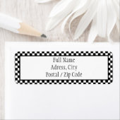 白黒市松模様に住所 シール (インサイチュ)
