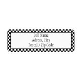 白黒市松模様に住所 シール (正面)