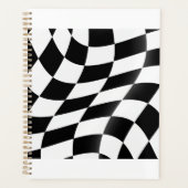 白黒市松模様に旗のらせんプランナー プランナー手帳 (正面)