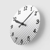 白黒市松模様に時計 ラウンド壁時計 (傾斜)