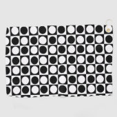 白黒市松模様に水玉模様 ゴルフタオル (横)