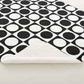 白黒市松模様に水玉模様 シェルパブランケット (3/4)