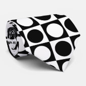 白黒市松模様に水玉模様 ネクタイ (ロール)