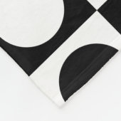 白黒市松模様に水玉模様 フリースブランケット (角)