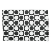 白黒市松模様に水玉模様 枕カバー (正面)