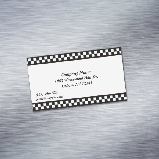 白黒市松模様に磁気名刺 マグネット名刺 (インサイチュ)