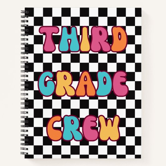 白黒市松模様に第三級乗務員 ノートブック (正面)