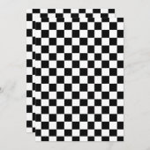 白黒市松模様に結婚の 招待状 (正面/裏面)