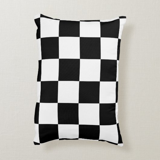 白黒市松模様に アクセントクッション (裏面(縦))
