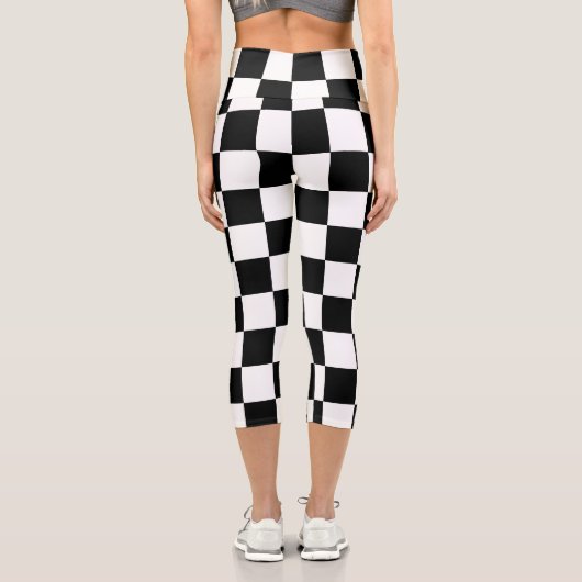 白黒市松模様に  カプリレギンス (裏面)