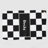 白黒市松模様に  ゴルフタオル (横)