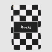 白黒市松模様に  ゴルフタオル (正面)