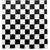 白黒市松模様に シャワーカーテン (正面)