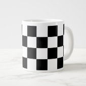 白黒市松模様に ジャンボコーヒーマグカップ (正面右)
