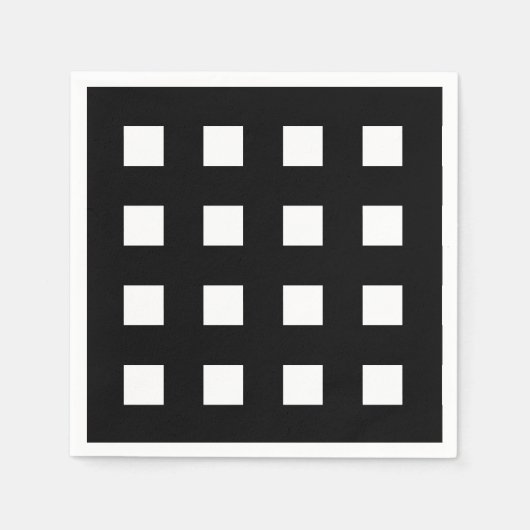 白黒市松模様に スタンダードカクテルナプキン (正面)