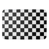 白黒市松模様に バスマット (正面)