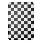 白黒市松模様に バスマット (正面縦)