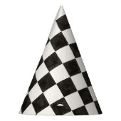 白黒市松模様に パーティーハット (左)