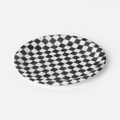 白黒市松模様に ペーパープレート (アングル)