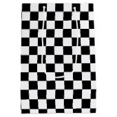 白黒市松模様に ミディアムペーパーバッグ (裏面)