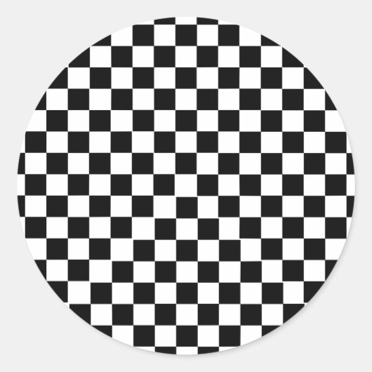 白黒市松模様に ラウンドシール (正面)
